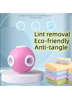 Pet Hair Remover for Laundry, Washing Machine Hair Catcher, 6 Holes Ball Lint Removers for Washing Machine, Floating Hair Filtering Mesh Removal (Pink&Blue-2 Pack)