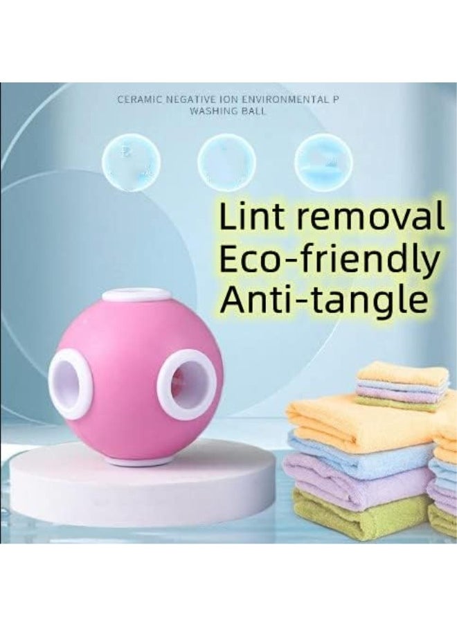 WYBOT - Pet Hair Remover for Laundry, Washing Machine Hair Catcher, 6 Holes Ball Lint Removers for Washing Machine, Floating Hair Filtering Mesh Removal (Pink&Blue-2 Pack) - Image 1