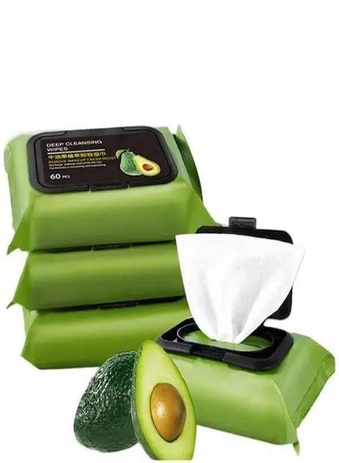 ZURITY STORE Moisturizing Deep Cleasing Wipes, Avocado Lazy Face Cleanser Makeup Remover, Makeup Remover Wipes, Hydrating, Refreshing, (Pack Of 2) - Image 1