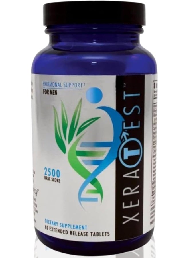 Youngevity XeraTest™ Hormonal Support for Men - Testosterone Support + Telomere Health - With Fucoidan Blend, Whole Foods, Fenugreek - Hormone-Free Botanical Supplement - (60 Extended Release Tablets) - Image 1
