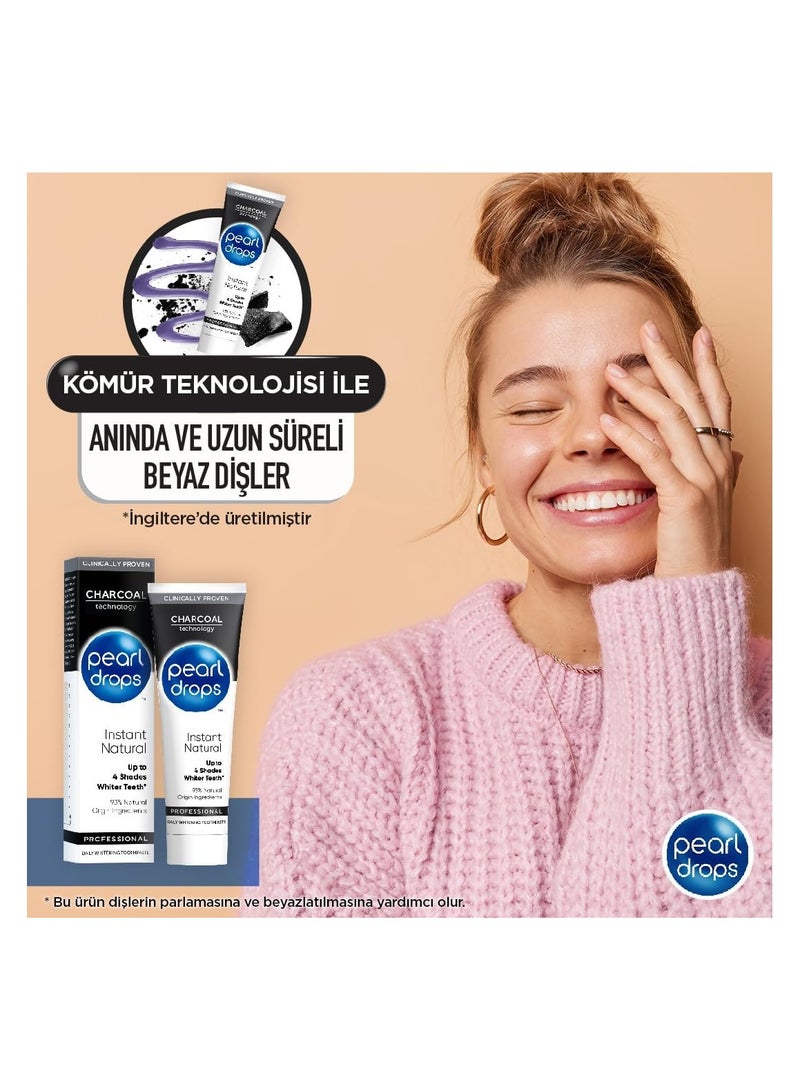 Pearl Drops Professional Daily Charcoal Toothpaste Up to 4 Shades Whiter Teeth Natural Formula Enamel Protection Freshens Breath 75ml - Image 4