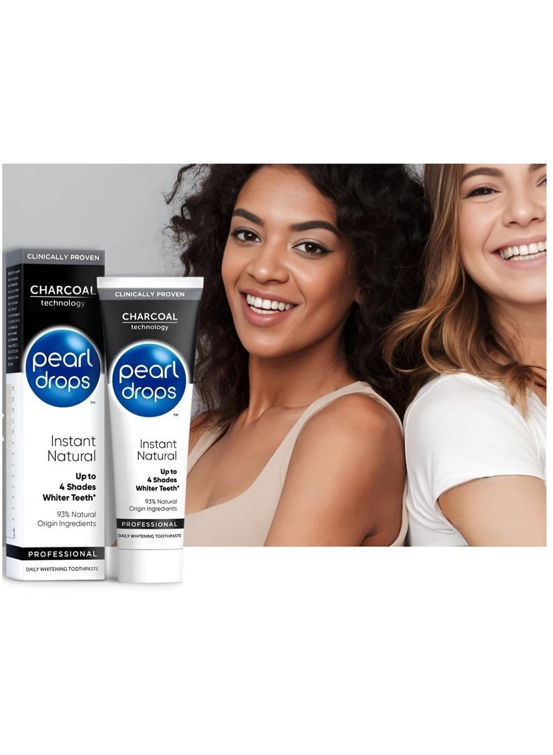 Pearl Drops Professional Daily Charcoal Toothpaste Up to 4 Shades Whiter Teeth Natural Formula Enamel Protection Freshens Breath 75ml - Image 5