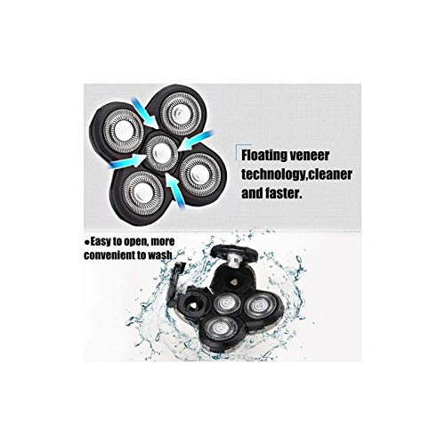 IVYRISE 5 Head Shaver Head, Replacement Shaving Head For Shaver, Easy to Install Electric Shaver Head, 4D Rotary Cutting Head Double Ring Blade, Universal For 5 Head Shavers. - Image 3