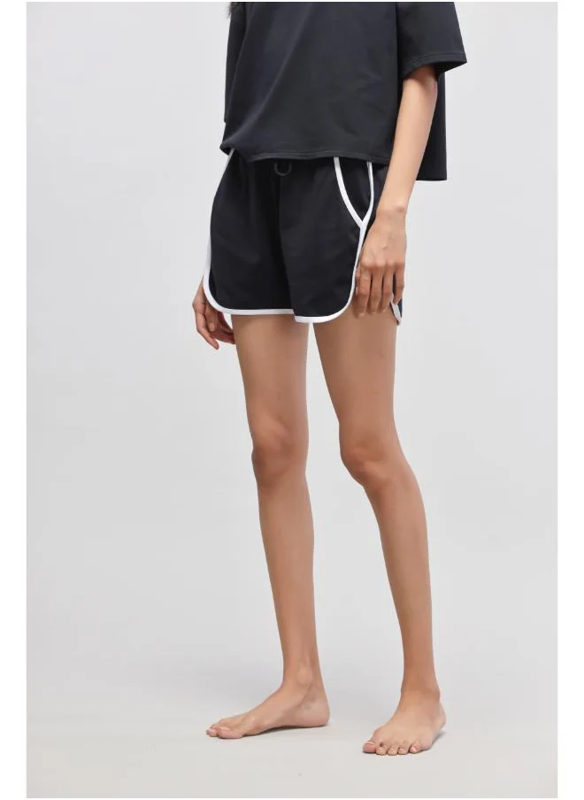 نسيسير Boxy Black Cotton Shorts
