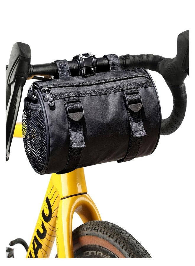 SEAFEW 6L Large Black Bike Handlebar Bag, Waterproof Rain Cover Front Bike Bag for Bicycles, Mountain Road Bike Fram Storage Barrel Bag with Water-resistant Zippers, Cycling Commuter Shoulder Bag - Image 1