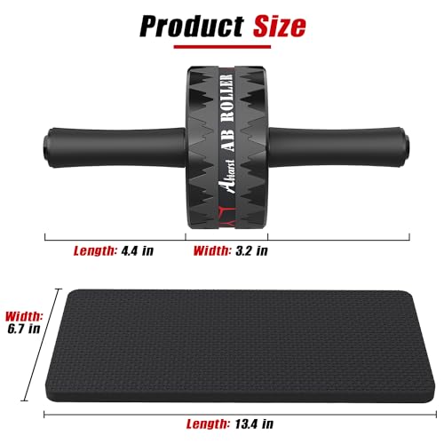 Abiarst Ab Roller Wheel, Abs Workout Equipment for Abdominal & Core Strength Training, Home Gym Exercise Wheels for Men Women, with Knee Pad Accessories - Image 5