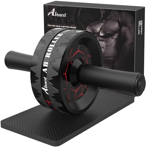 Abiarst Ab Roller Wheel, Abs Workout Equipment for Abdominal & Core Strength Training, Home Gym Exercise Wheels for Men Women, with Knee Pad Accessories - Image 1