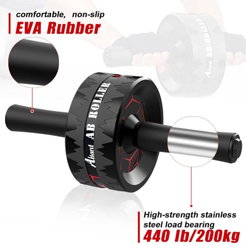 Abiarst Ab Roller Wheel, Abs Workout Equipment for Abdominal & Core Strength Training, Home Gym Exercise Wheels for Men Women, with Knee Pad Accessories - Image 3