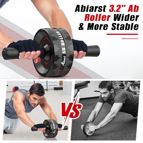 Abiarst Ab Roller Wheel, Abs Workout Equipment for Abdominal & Core Strength Training, Home Gym Exercise Wheels for Men Women, with Knee Pad Accessories - Image 2