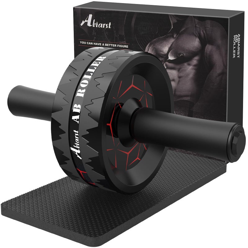 Abiarst Ab Roller Wheel, Abs Workout Equipment for Abdominal & Core Strength Training, Home Gym Exercise Wheels for Men Women, with Knee Pad Accessories - Image 4