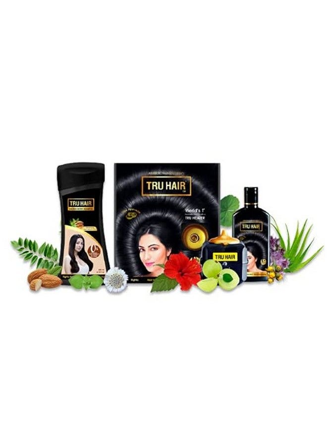 TRU HAIR Ayurvedic Hair Oil With Heater (110 Ml) + Biotin Shampoo (200 Ml) ; For Hair Fall Dandruff Split Ends Premature Greying & Hair Growth ; Paraben Free Silicone Free & Llp Free  - Image 2