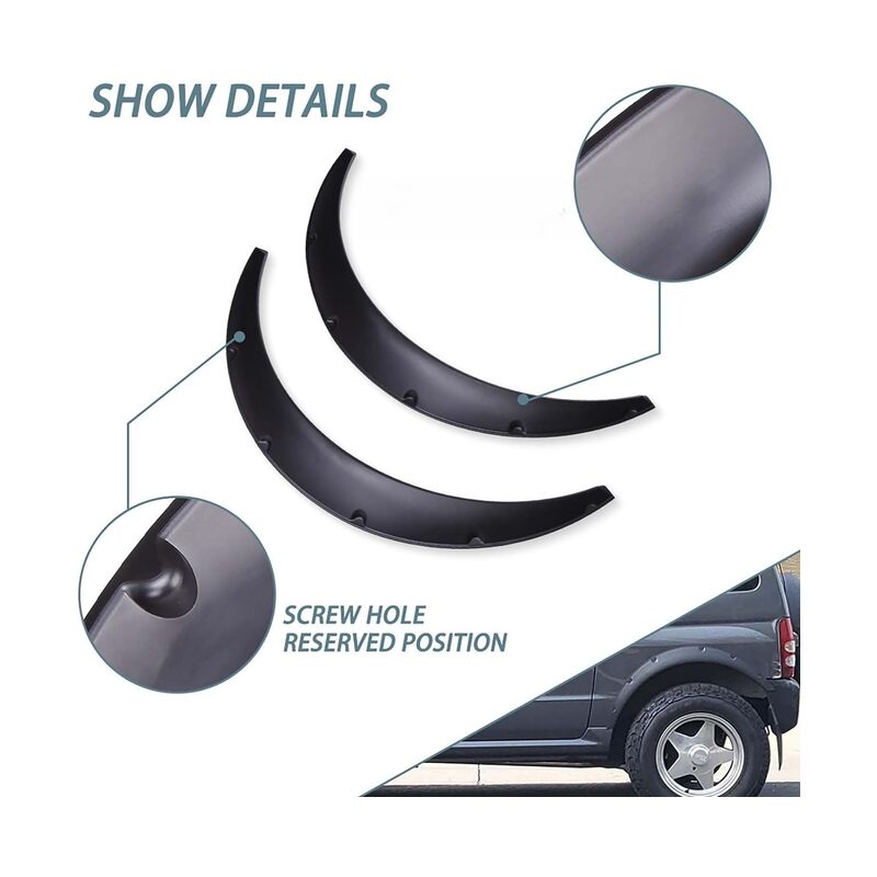 4 قطع من واقيات حواف العجلات المرنة العالمية للسيارات، 800 مم، مصنوعة من مادة البولي بروبيلين، متوافقة مع رفارف السيارات (المقاس: B). - Image 3