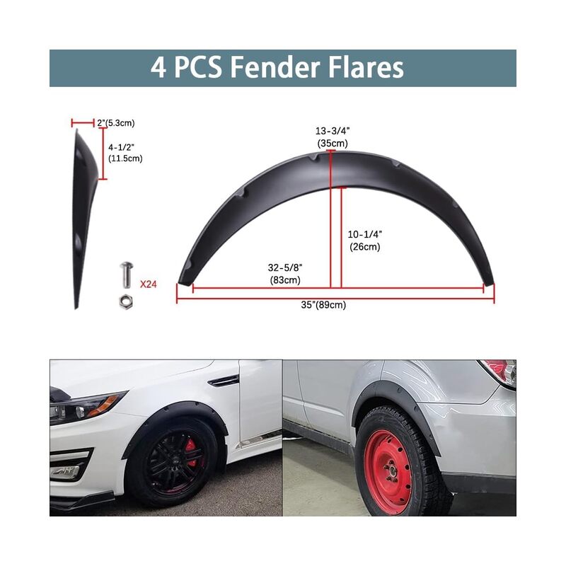4 قطع من واقيات حواف العجلات المرنة العالمية للسيارات، 800 مم، مصنوعة من مادة البولي بروبيلين، متوافقة مع رفارف السيارات (المقاس: B). - Image 2