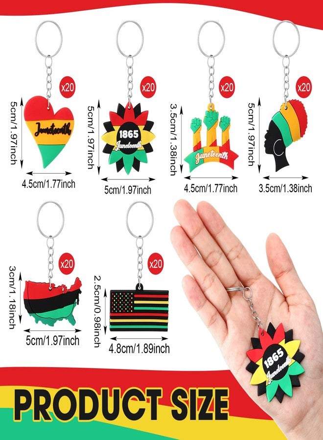 سوريو مجموعة سلاسل مفاتيح Sureio مكونة من 120 قطعة، بمناسبة يوم التحرير (Juneteenth)، سلسلة مفاتيح تحمل شعار شهر التاريخ الأسود 1865، سلسلة مفاتيح على شكل قلب، هدية مثالية لحفلات يوم الحرية الأفريقي في 19 يونيو (نمط كلاسيكي). - Image 2