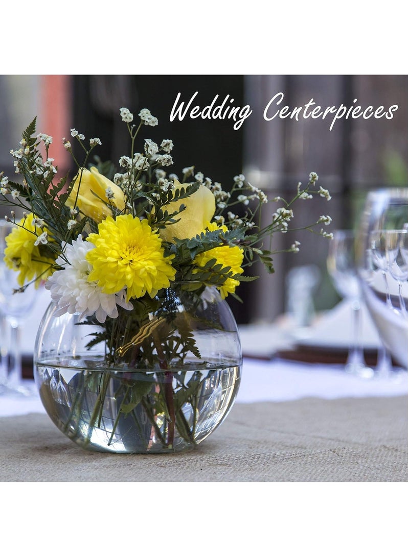 هومستر مزهرية وعاء زجاج بتصميم فقاعة ارتفاع 6 انش وعرض 8 انش، بسعة 3/4 جالون تقريبا) | سمك بخيارات متعددة زجاجي دائري زهور كروية مركزية - Image 4