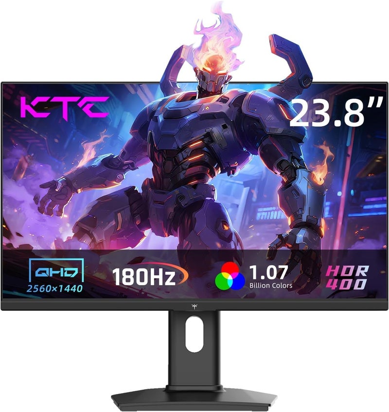 شاشة ألعاب KTC 24 بوصة 180 هرتز - شاشات كمبيوتر 2K 1440P، شاشة IPS سريعة مع HDR 400، مزامنة تكيفية، حتى 185 هرتز، HDMI 2.0 ومنفذ عرض 1.4، قابل لتعديل الارتفاع، حامل VESA، H24T7 - Image 1