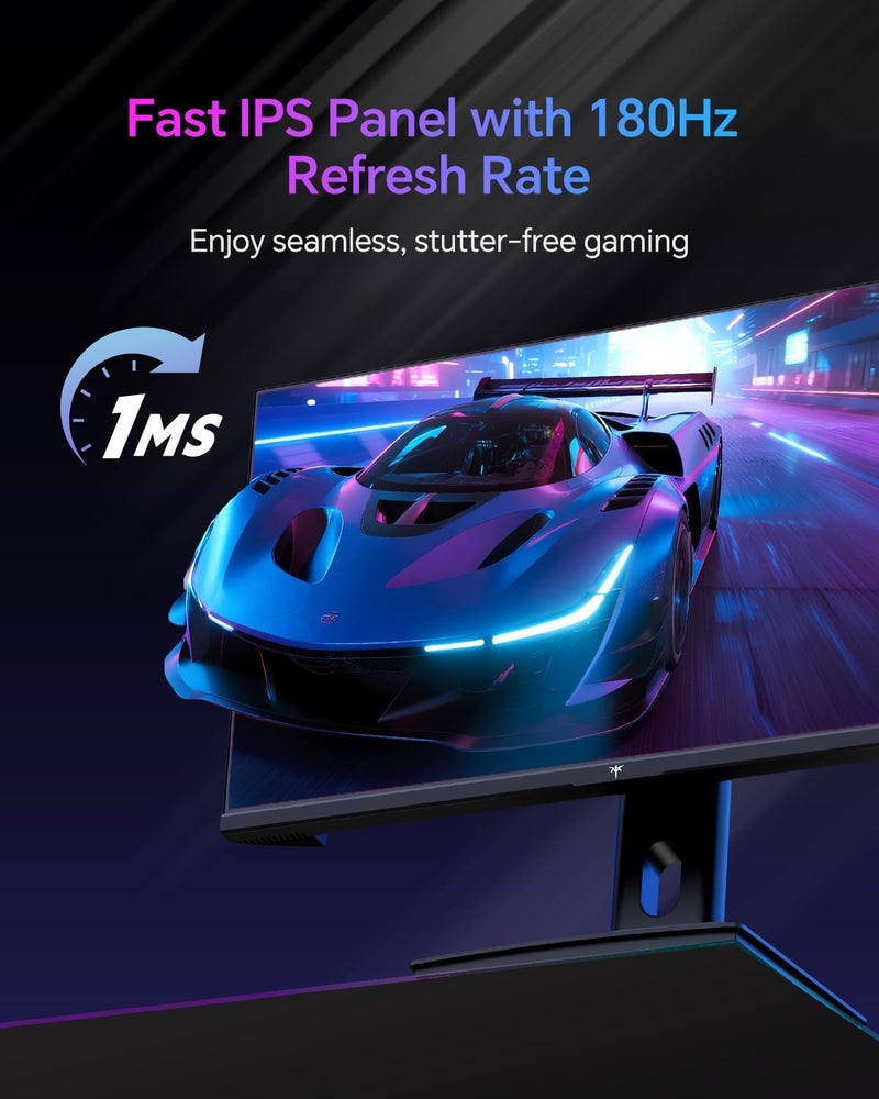 شاشة ألعاب KTC 24 بوصة 180 هرتز - شاشات كمبيوتر 2K 1440P، شاشة IPS سريعة مع HDR 400، مزامنة تكيفية، حتى 185 هرتز، HDMI 2.0 ومنفذ عرض 1.4، قابل لتعديل الارتفاع، حامل VESA، H24T7 - Image 3