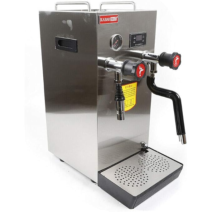 YIYIBYUS Espresso Machine, 110V 8L Commercial Espresso Coffee Milk Foam Maker Stainless Steel Electric Fast Heating Steam Water Boiling Machine with LED Display for Tea Cappuccino Latte Mocha - Image 1