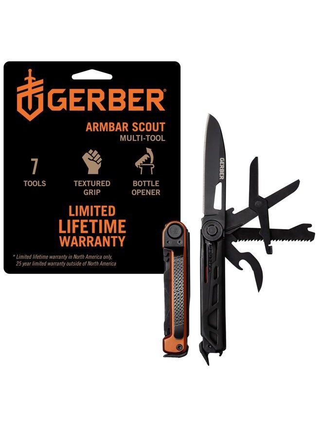 Gerber Gear Armbar Scout 7-in-1 Multi-tool - 2.5" Plain Edge Blade, Hammer, Scissor, Saw - EDC Gear and Equipment - Burnt Orange - Image 1