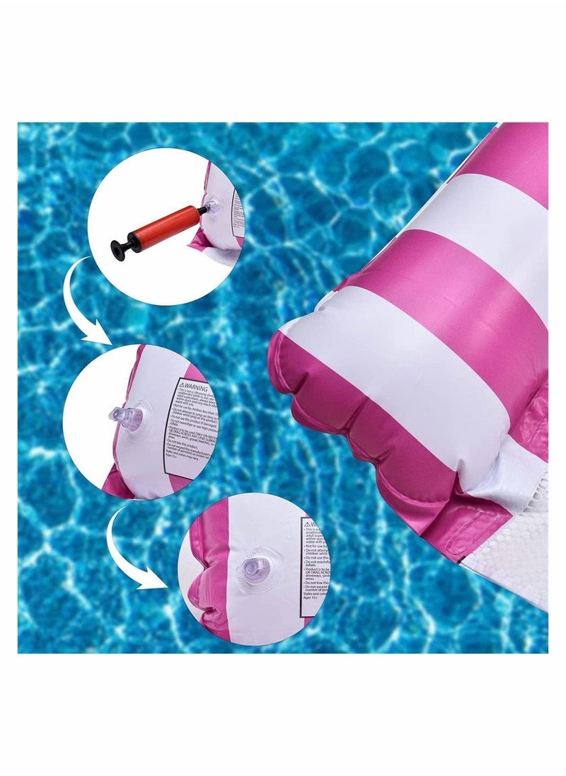 Pool Floats Adult Size, 2 Pack 4 in 1 Inflatable Pool Float Pool floaties with Air Pump, Fun Water Toys as Pool Lounger, Pool Hammock, Chair, Pool Raft, Lake Floats for Swimming Pool  - Image 5