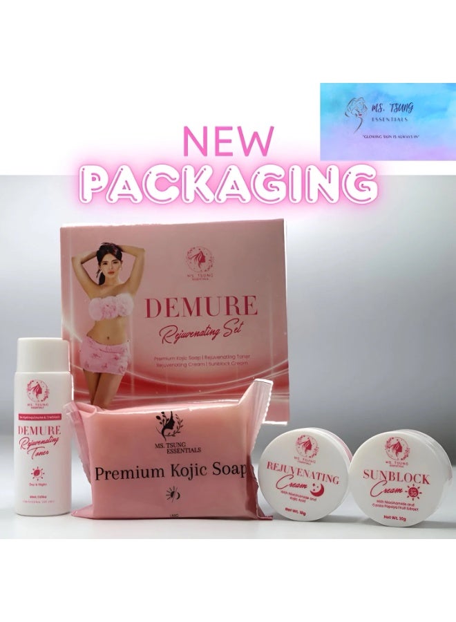 Ms Tsung Essentials DEMURE Rejuvenating Set – Gentle Kojic Soap and Skincare Essentials for a Brighter, Smoother, More Radiant Look, designed to refresh dull-looking skin while providing a mild, elegant self-care experience every day. - Image 4