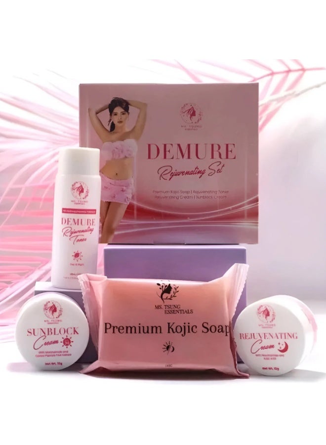 Ms Tsung Essentials DEMURE Rejuvenating Set – Gentle Kojic Soap and Skincare Essentials for a Brighter, Smoother, More Radiant Look, designed to refresh dull-looking skin while providing a mild, elegant self-care experience every day. - Image 3