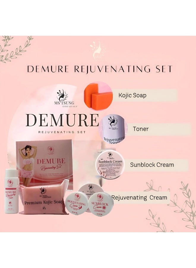 Ms Tsung Essentials DEMURE Rejuvenating Set – Gentle Kojic Soap and Skincare Essentials for a Brighter, Smoother, More Radiant Look, designed to refresh dull-looking skin while providing a mild, elegant self-care experience every day. - Image 5