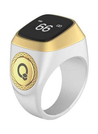 iQIBLA Smart Tasbih Zikr Ring, Muslim 5 Daily Prayer times Notifications reminder with OLED display, Tasbih Counter that links for iQibla app, Waterproof, Size 18mm - White/Gold - pzsku/Z308E28C2D6CD360C9E1CZ/45/_/1739575812/670ac65a-8908-4f9e-a3ee-b05bb957ff6f