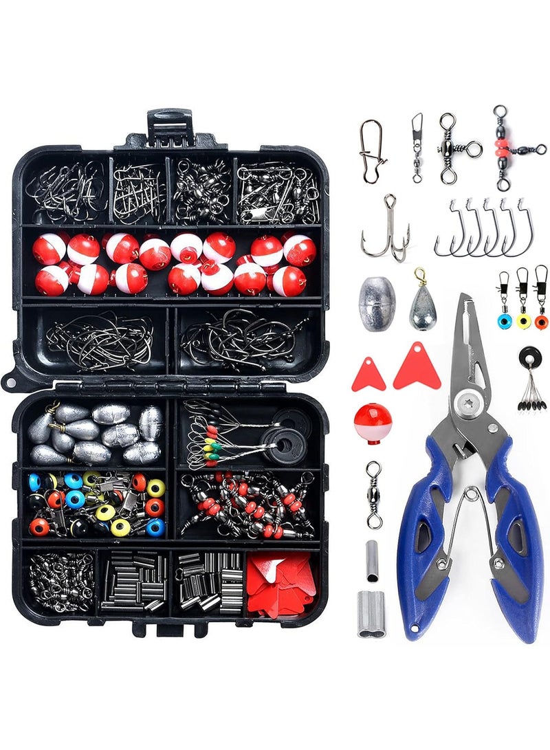 Generic 263Pcs Fishing Accessories Kits with Tackle Box Saltwater Freshwater Including Jig Hooks, Cross Barrel Swivel, Barrel Snap Swivel, Sinker Slides, Lead Sinker, Treble Hooks - Image 1