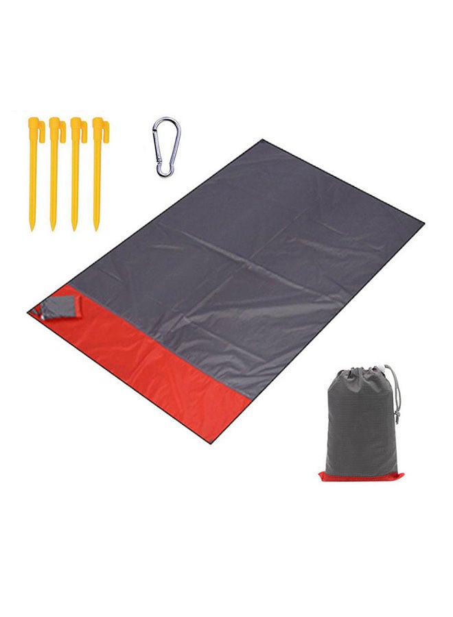 نيبمينينت بساط محمول بتصميم كبير الحجم ومضاد للرمل والماء ومناسب للتنزه في الأماكن الخارجية رمادي/أحمر 200X140سنتيمتر