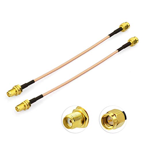 BINGFU SMA Female Bulkhead Mount to SMA Male RG316 Antenna Extension Cable 6 inch 15cm 2-Pack Compatible with 4G LTE Router Gateway Cellular SDR USB Dongle Receiver - Image 3
