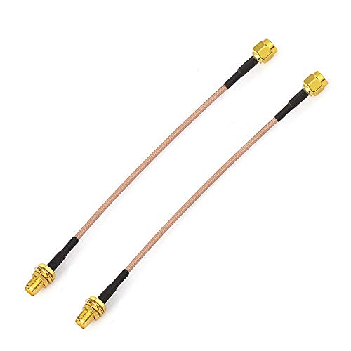 BINGFU SMA Female Bulkhead Mount to SMA Male RG316 Antenna Extension Cable 6 inch 15cm 2-Pack Compatible with 4G LTE Router Gateway Cellular SDR USB Dongle Receiver - Image 2