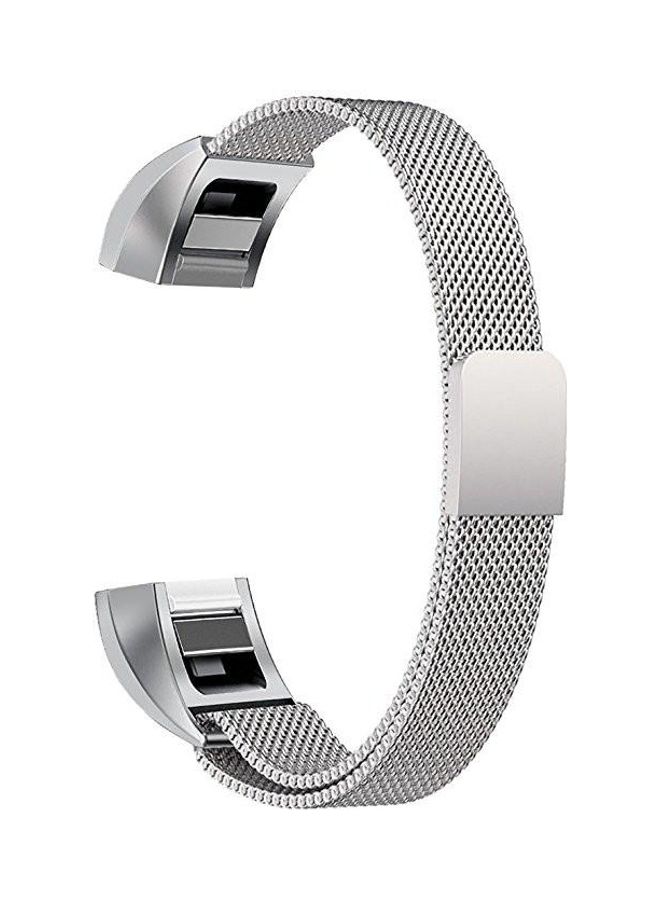 NIBEMINENT Magnet Wrist Strap For Fitbit Alta Silver - Image 1