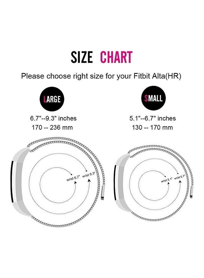 NIBEMINENT Magnet Wrist Strap For Fitbit Alta Silver - Image 5