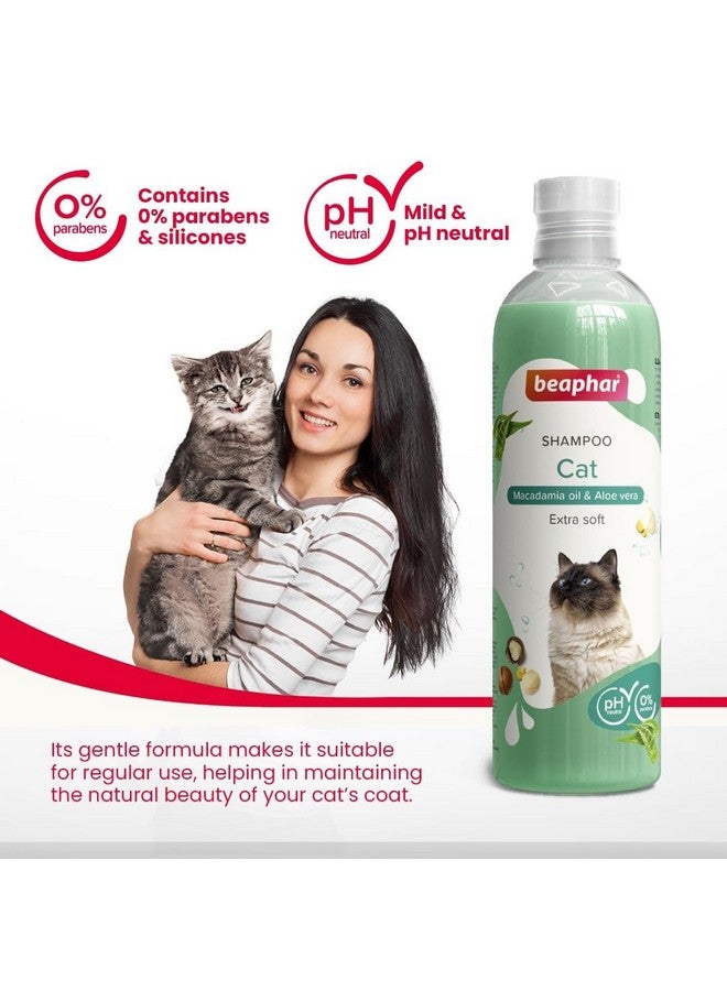 beaphar شامبو بيفار للقطط، ناعم جداً ولامع | زيت المكاديميا، صبار الألوة | تخفيف الجفاف والحكة | شامبو عشبي للقطط - 250 مل - Image 2