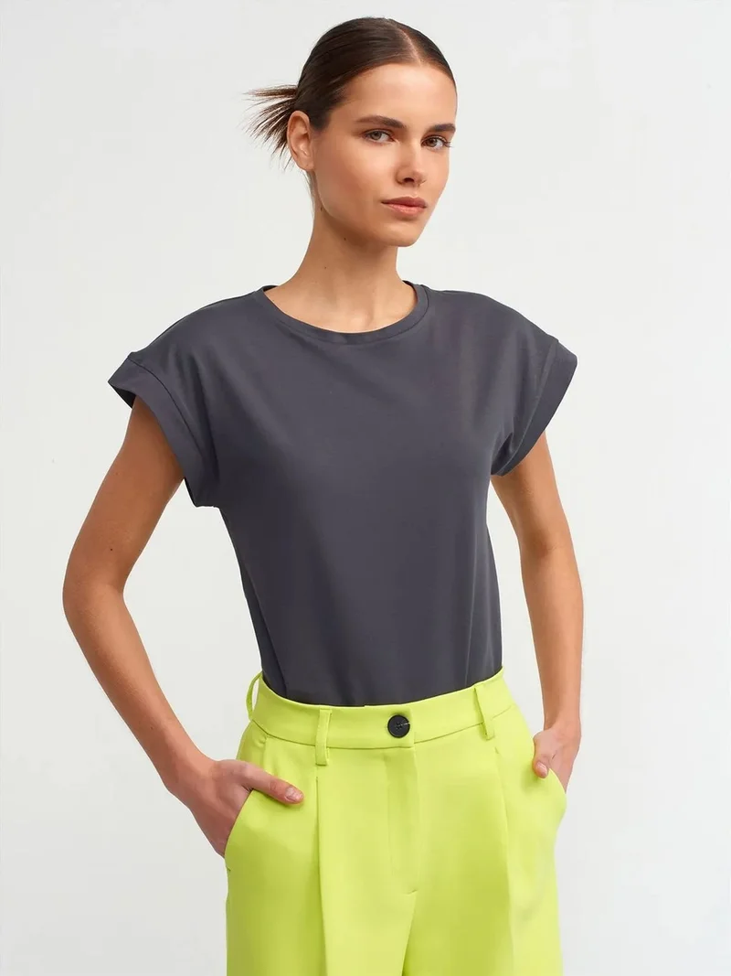 ديلفين DILVIN Women's Cotton Crew Neck T-Shirt
