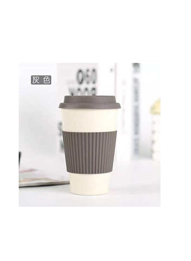 Vitacelli - 384ML Eco Bamboo Fiber Coffee Mug, Reusable, Portable Eco Mug with Lid and Silicone Handle, Sustainable Organic Bamboo Fiber, BPA Free, Dishwasher & Microwave Safe, Travel-Friendly - Image 1