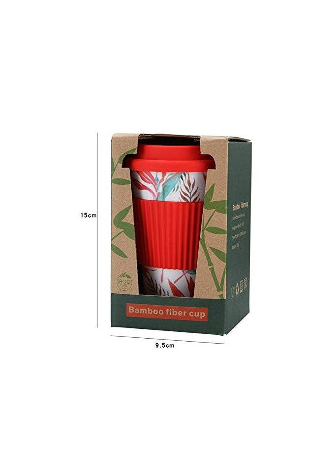 Vitacelli - 384ML Eco Bamboo Fiber Coffee Mug, Reusable, Portable Eco Mug with Lid and Silicone Handle, Sustainable Organic Bamboo Fiber, BPA Free, Dishwasher & Microwave Safe, Travel-Friendly - Image 1