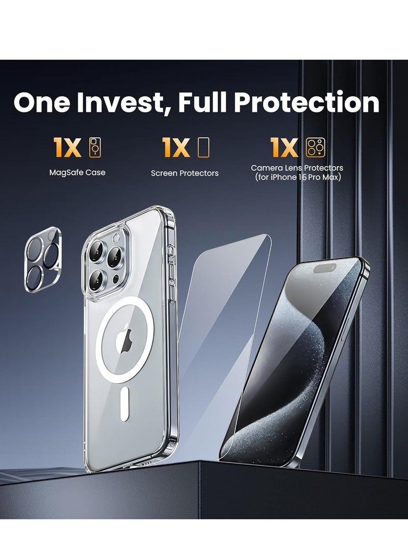 ELTRAZONE iPhone 16 Pro Max Case - Clear Magnetic Case [Compatible with MagSafe], Includes Screen Protector & Camera Protection, Shockproof Cover for iPhone 16 Pro Max (6.9”) - Image 2