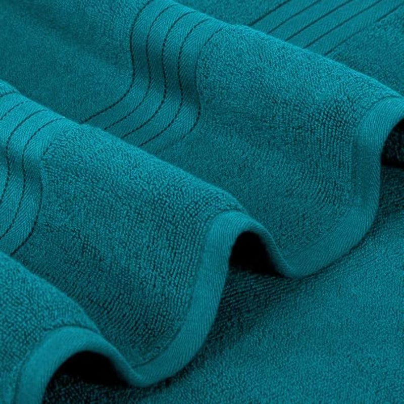 Luxurious Jumbo Bath Sheet 35 x 70 Inch 2 Pack - 550 GSM 100% Cotton 20/D Highly Absorbent and Quick Dry Hotel Bath Sheet Set (Navy - Image 5