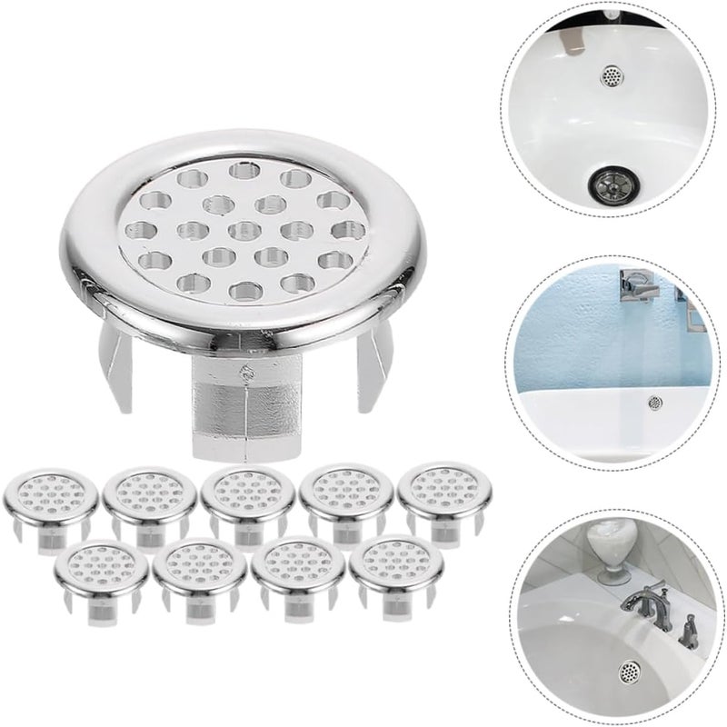 DOITOOL 10pcs Replacement Sink Overflow Cap Sink Basin Cover Round Hole Cover Match Your Bathroom Kitchen - Image 3