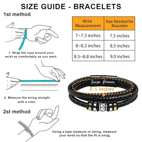 Memgift Stocking Stuffers for Teen Boys To My Son Bracelet From Mom Dad Gifts for Men Teen Boys Son Gifts From Mom Dad Christmas Birthday Gift For Mens 8.5 Inch - Image 5