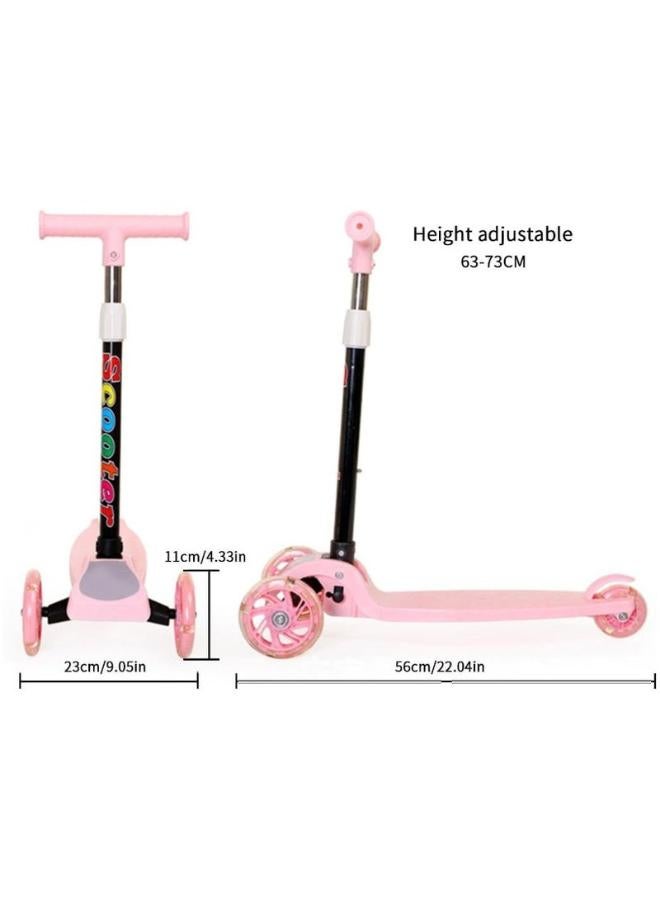 Beauenty Adjustable 3-Wheel Kids Scooter with LED Wheels (Pink) - Image 2