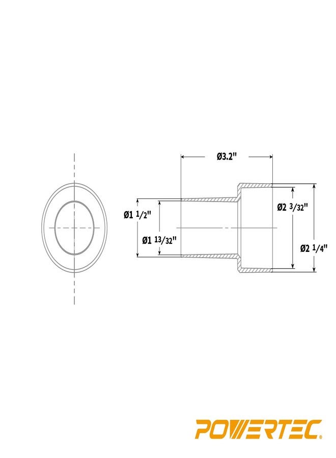 باورتيك POWERTEC 70164 2-1/4" OD إلى 1-1/2" OD المخفض - Image 2