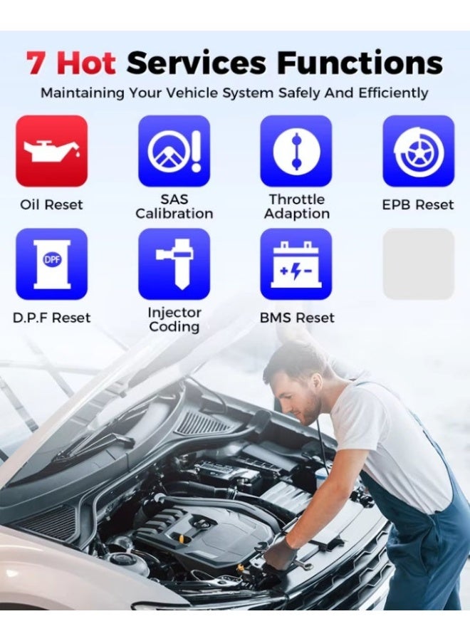 لانش ماسح كشف أخطاء OBD2 LAUNCH X431 CRP123X V3.0 إيليت، قارئ أكواد سيارات بـ 4 أنظمة مع 7 وظائف إعادة ضبط، بيانات مباشرة، مراقبة جهد البطارية، يدعم أكثر من 1000 مركبة من عام 1996 فما فوق - Image 5