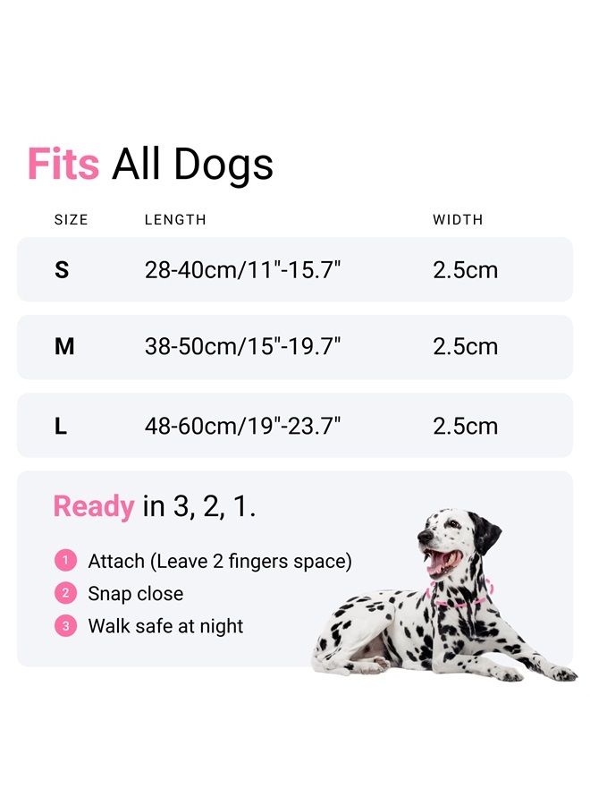 Tractive LED Light Up Dog Collar USB Rechargeable Waterproof (Pink) - Image 4