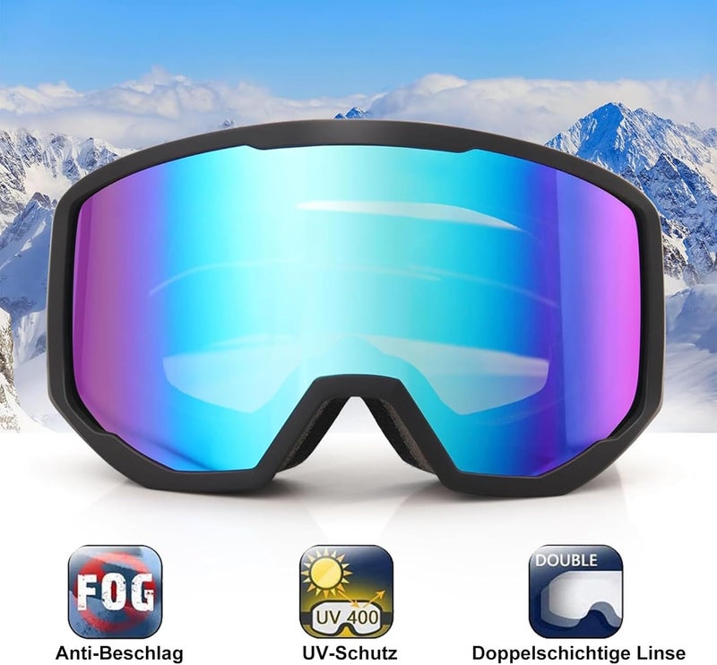 EXP VISION Ski/Snowboard Goggles for Men Women, OTG Snow Goggles Anti Fog UV Protection - Image 2