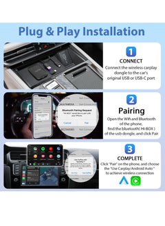 KASTWAVE 2-in-1 Wireless CarPlay and Android Auto Adapter for Factory Wired CarPlay Cars - CarPlay Dongle with Built-in Netflix and YouTube - Convert Wired to Wireless CarPlay Adapter  - Image 4