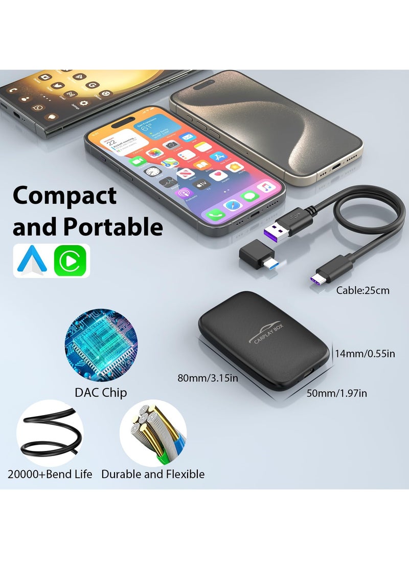 KASTWAVE - 2-in-1 Wireless CarPlay and Android Auto Adapter for Factory Wired CarPlay Cars - CarPlay Dongle with Built-in Netflix and YouTube - Convert Wired to Wireless CarPlay Adapter - Image 1
