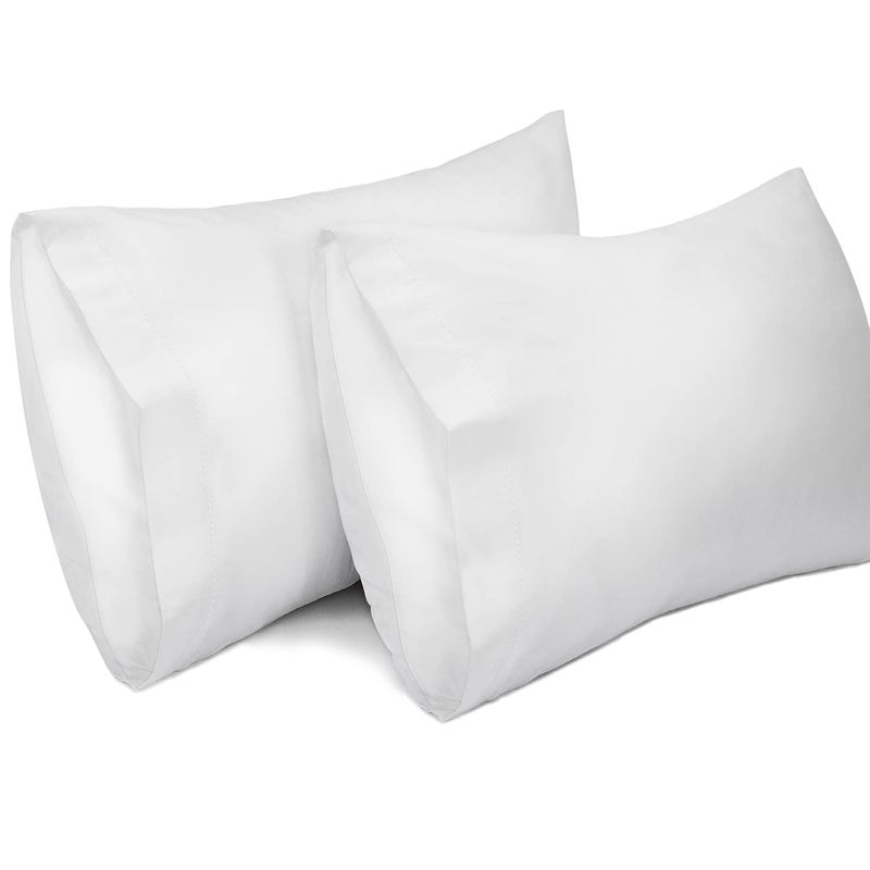 LIREX 2 Pack Plagow Cases 100 ٪ Cotton Cotton Breathable Plowscases 20 "× 26" "الحجم القياسي الأبيض - Image 1